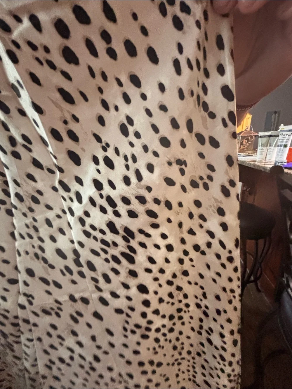 Cream and Black Animal Print A-Line Maxie Skirt